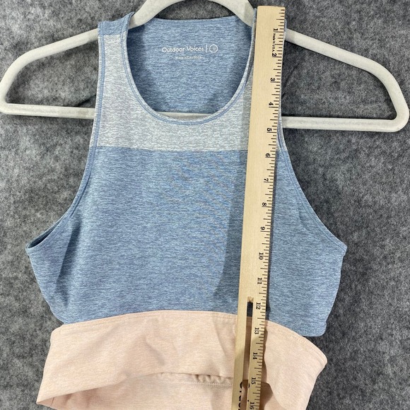 Outdoor Voices Slashback Crop Top Small Sports Bra Lake Dove Rose Colorblock - Picture 6 of 10